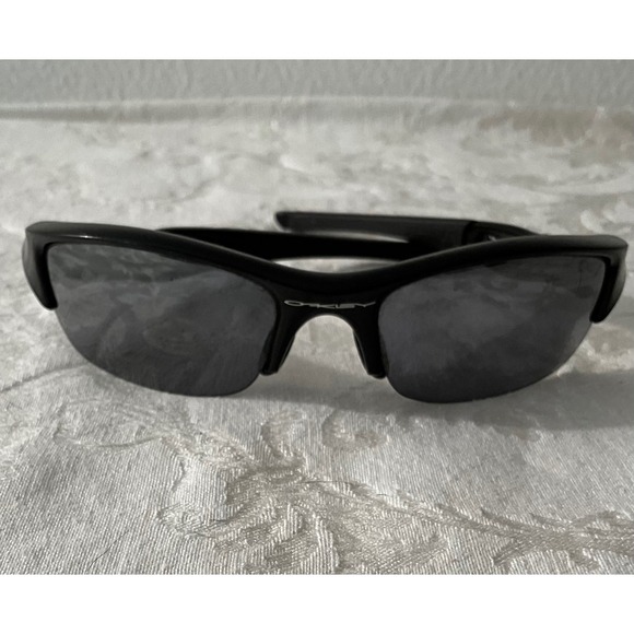 Oakley Flak Jacket Sunglasses Black Rectangular Half Rim Sport Eyeglasses 03-881 - Picture 1 of 4